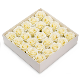 25x DIY Seifenblumen - (5-Schicht) Dekorative Rose – Seidenbesatz – Brautperlenblüte