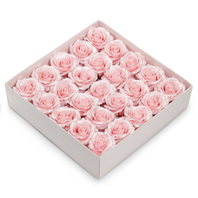 25x DIY Seifenblumen - (5-Schicht) Dekorative Rose – Seidenbesatz – Zartrosa
