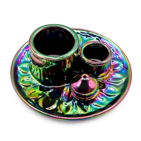 Palo Santo Stäbchen & Räucherhalter- Mandala - Metallischer Regenbogen