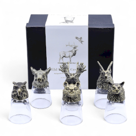 Geschenkset mit 6 Bottom Up-Schnapsgläsern (50 ml) – Wilde Waldtiere