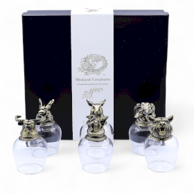 Geschenkset mit 6 Bottom-Up-Gläsern (100ml) - Mystische Kreaturen - Antike Bronze