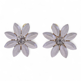 Vintage Glas - Blumen - Ohrringe
