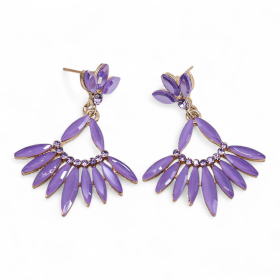 Lavendel - Vintage Glass -Lange Tropfenohrringe