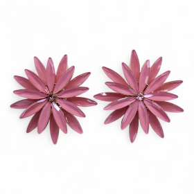Rosenquarz - Vintage Glass - Blumen - Ohrringe