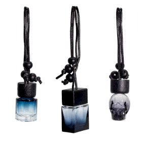 12x Schwarz - Hängende Flaschen für Autodiffusoren- 8ml - (3 verschiedene Designs x 4)