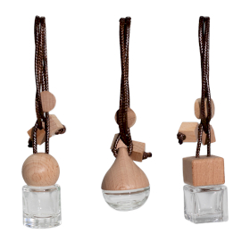 12x Klar - Hängende Flaschen für Autodiffusoren- 8ml - (3 verschiedene Designs x 4)