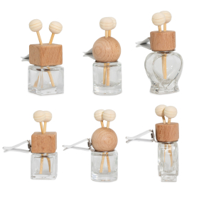 12x Klar- Flaschen zum Anbringen von Diffusor-Entlüftungen im Auto- 8ml - (3 verschiedene Designs x 4)