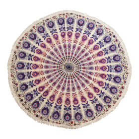 Kleine Mandala-Rundstickerei aus Baumwolle (130cm) -Pfauenviolett