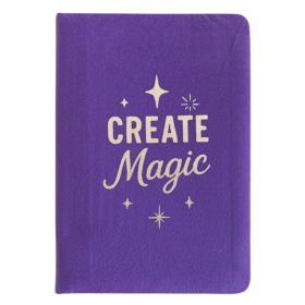 Samt-Notizbuch - 80 Seiten - Create Magic - Lila