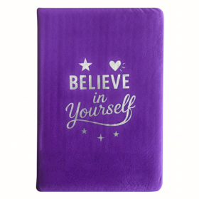 Samt-Notizbuch - 80 Seiten - Believe in Yourself- Lavendel