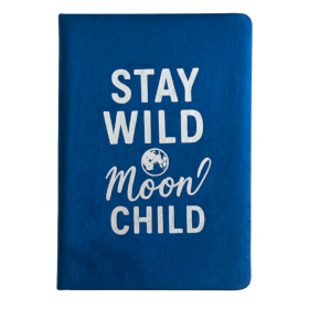 Samt-Notizbuch - 80 Seiten - Stay Wild Moon Child - Dunkelblau