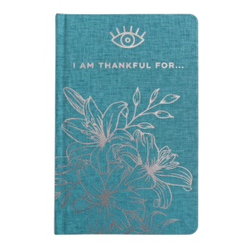 Blaues Dankbarkeitstagebuch- 120 Seiten - I am Thankful ...  Goldrand,  goldenes Futter
