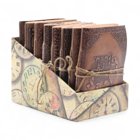 8x Verschiedene mittelgroße esoterische Ledernotizbücher (5x3.5