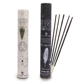 4x Ancient Witch Zauber Räucherstäbchen - Wohlstand – Pendel aus Aventurin