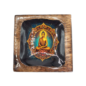 Großes emailliertes Mango-Tablett-Set – Buddha