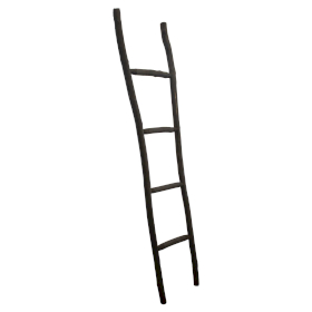 Große Kemu-Holzleiter - 1.5m - Schwarz - Japanischer Stil