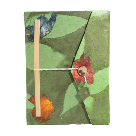 Großes Lokta Bold Floral Notizbuch (21 x 15 cm) – 45 Blatt – inkl. Lesezeichen – Moosgrün