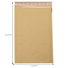 25x Gepolsterter Luftpolsterumschlag aus Kraftpapier (235x350+40mm)