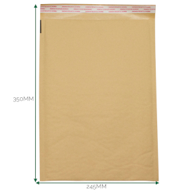 25x Gepolsterter Luftpolsterumschlag aus Kraftpapier (245x350+40mm)