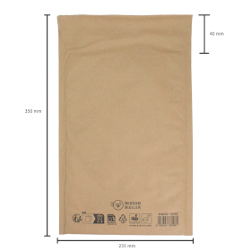 30x Gepolsterter Luftpolsterumschlag mit Wabenmuster (235x350+40mm)