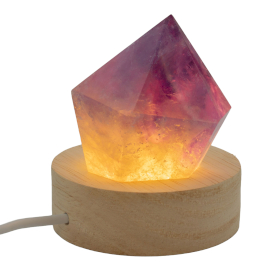 3x 6 cm runder Holz-USB-LED-Ständer – kalt/warm/tageslicht