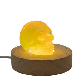 3x 8 cm runder Holz-USB-LED-Ständer – Kalt/Warm/Tageslicht