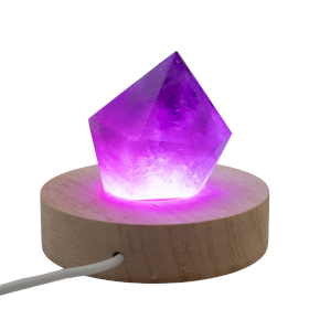 3x 8 cm runder Holz-USB-LED-Ständer – mehrfarbig