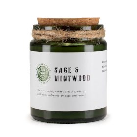 Woodwick-Sojawachs-Kerze - Salbei & Minzholz