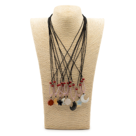 8x Kordel-Halskette mit Edelstein-Anhängern- Himmlische Kollektion (sortiert)