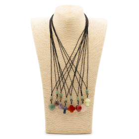 8x Kordel-Halskette mit Edelstein-Anhängern- Botanische Kollektion (sortiert)