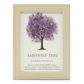3x Edelstein-Bild – Baum des Lebens - Amethyst (20x14,7x1cm)