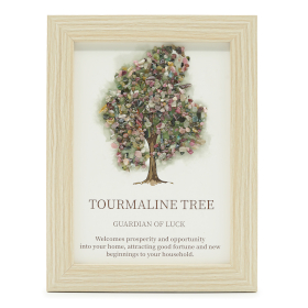 3x Edelstein-Bild – Baum des Lebens - Toruraline (20x14.7x1cm)