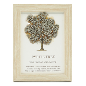 3x Edelstein-Bild – Baum des Lebens - Pyrit (20x14,7x1cm)