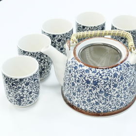 Kräuter Teekanne-Set- Blaue Blätter
