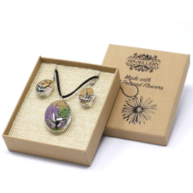 Schmuck mit gepr. Blumen - Baum des Lebens Set - Bunt