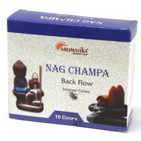 12x Aromatika Rückfluss Räucherkegel - Nag Champa