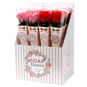 144x Verkaufsfertige Seifenblumen - Mittlere Rosen