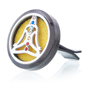 Auto Lufterfrischerset -  Zinn Yoga Chakra - 30mm