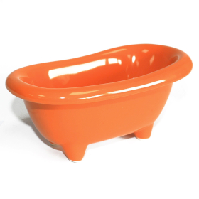 4x Kleine Keramikbadewannen - orange