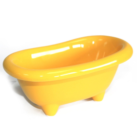 4x Kleine Keramikbadewannen - gelb
