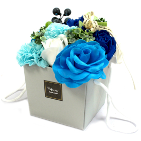 6x Seifenrosenbouquet - Blaue Hochzeitsblumen -SPECIALBOX