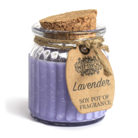 6x Lavendel - Sojakerzen im Glas