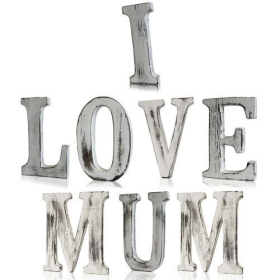 Shabby-Chic-Buchstaben I LOVE MUM