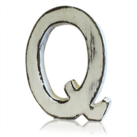 4x Shabby-Chic-Buchstaben Q