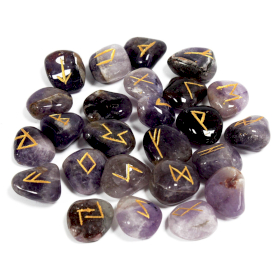 Indische Runen im Beutel - Amethyst